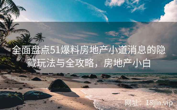 全面盘点51爆料房地产小道消息的隐藏玩法与全攻略，房地产小白